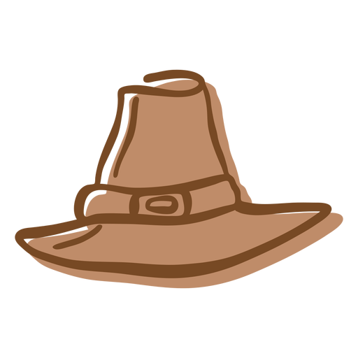 Sombrero de peregrino de trazo dibujado a mano Diseño PNG