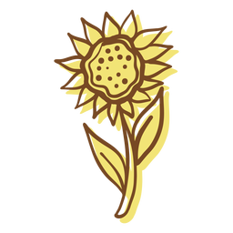 Girassol desenhado à mão Desenho PNG