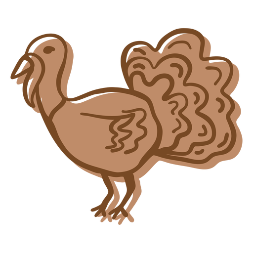 Hand drawn stroke turkey bird PNG Design