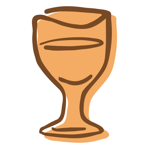 Copa de vino Doodle Diseño PNG