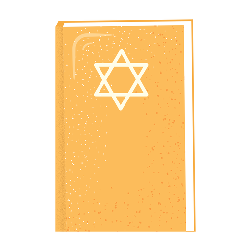 Biblia hebrea estrella david icono de libro plano