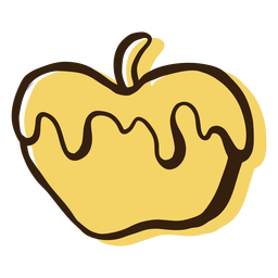 Dibujado a mano miel manzana