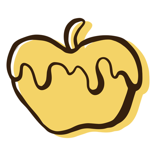 Dibujado a mano miel manzana