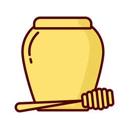 Icono de ilustración plana de cazo de tarro de miel Diseño PNG