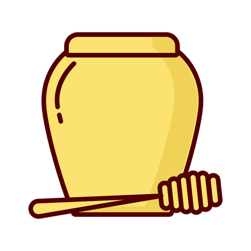 Honey jar dipper flat illustration icon PNG Design