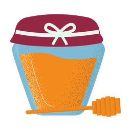 Tarro de miel cazo sellado icono plano con textura Diseño PNG