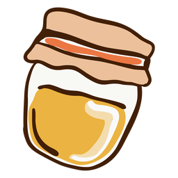 Dibujado a mano tarro de miel Diseño PNG