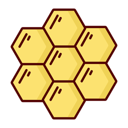 Ilustração do ícone plana de favo de mel