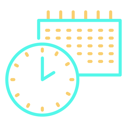 Icon clock calendar stroke PNG Design