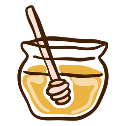 Jar dipper mel desenhado à mão