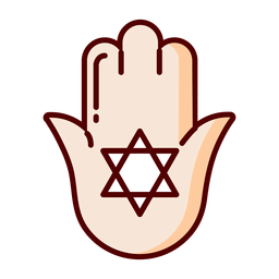 Ícone de ilustração de mão de amuleto sagrado judaico Transparent PNG
