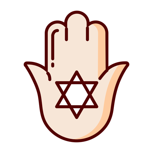 Jewish sacred amulet hand illustration icon PNG Design