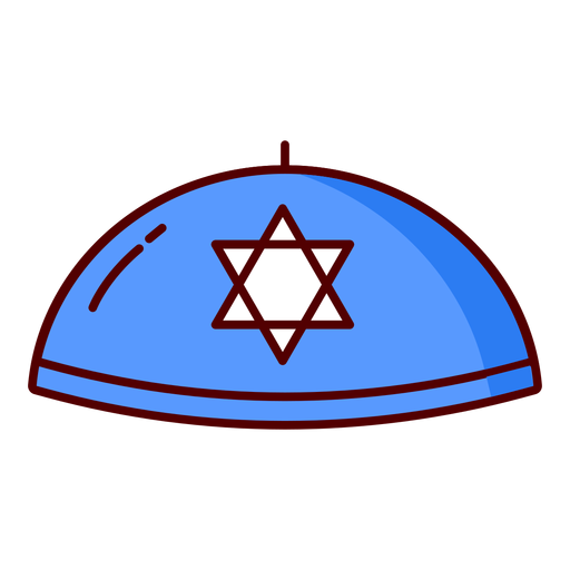 Kippah jewish hat blue illustration PNG Design