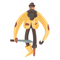 Long arms pirate standing PNG Design