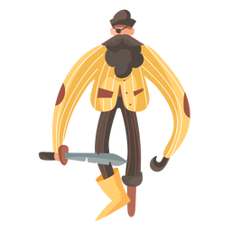Pirat mit langen Armen stehend PNG-Design