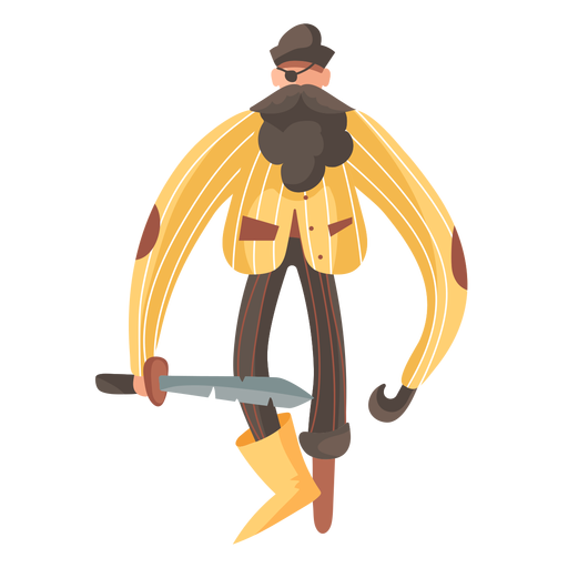Long arms pirate standing PNG Design