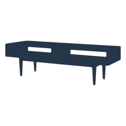 Long rectangular coffee table silhouette perspective Transparent PNG