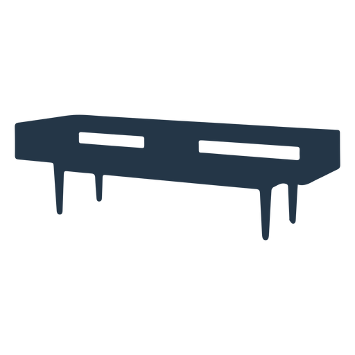 Perspectiva de silueta de mesa de centro rectangular larga Diseño PNG