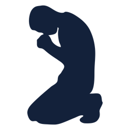 Male praying silhouette PNG Design
