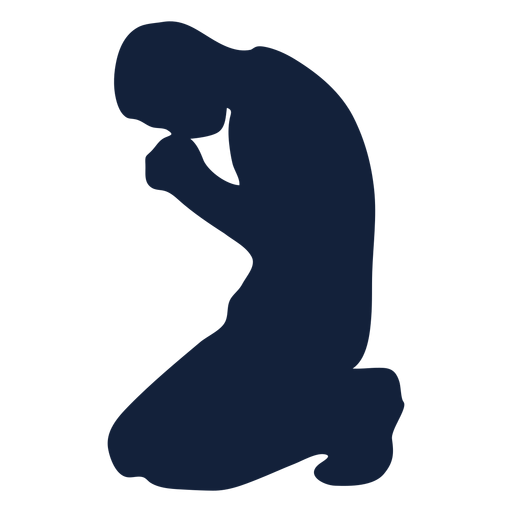 Silhueta masculina orando Desenho PNG