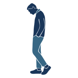 silhouette sad man walking