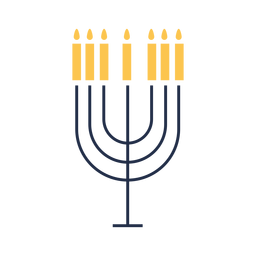 Menorah candles icon flat PNG Design