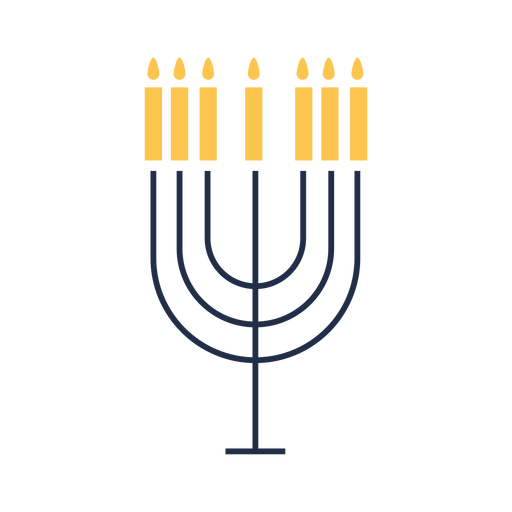 Menorah candles icon flat