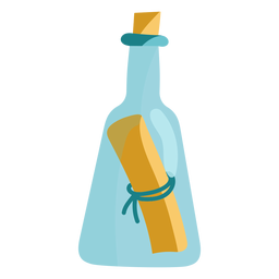 Mensaje en un icono de botella azul Diseño PNG