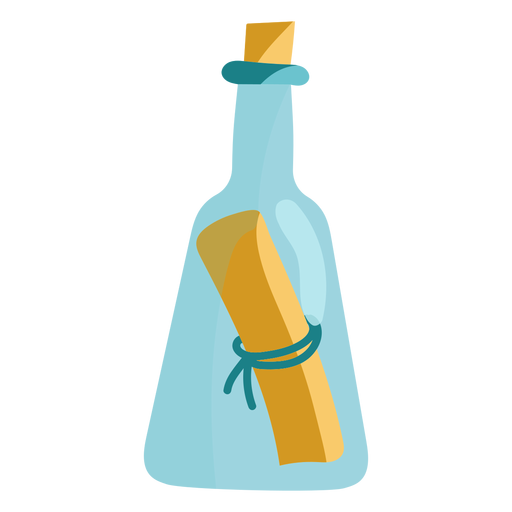 Nachricht in einem blauen Flaschensymbol PNG-Design