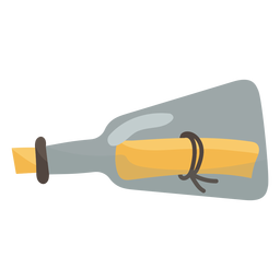 Mensaje en un icono de botella lateral Diseño PNG