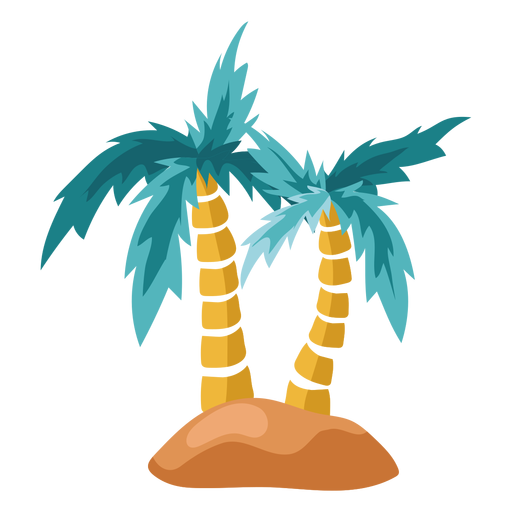 Ilustración de isla de palmera - Descargar PNG/SVG transparente