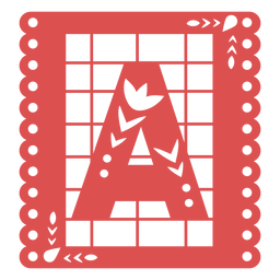 Papel picado letra maiúscula a Desenho PNG