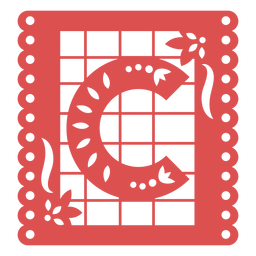 Papel picado letra maiúscula c Desenho PNG
