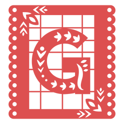 Papel picado letra maiúscula g Desenho PNG