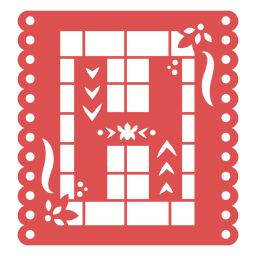 Papel picado letra maiúscula h Desenho PNG