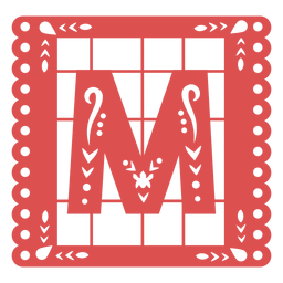 Papel Picado Großbuchstabe m PNG-Design