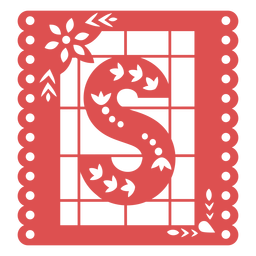 Papel picado mayúscula s Diseño PNG