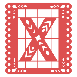 Papel picado mayúscula x Diseño PNG