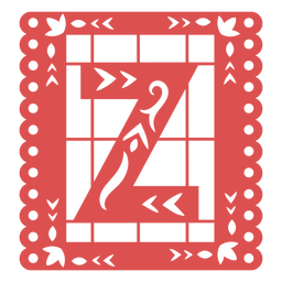 Papel picado letra maiúscula z Desenho PNG