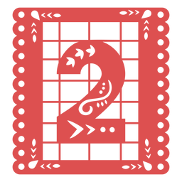 Papel picado número 2 Desenho PNG