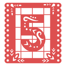 Papel picado number 5 PNG Design
