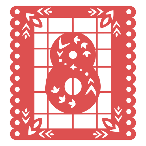 Papel picado number 8 PNG Design