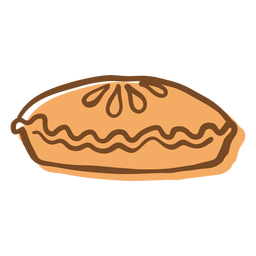 Traço desenhado à mão em torta Desenho PNG