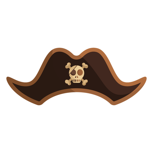 Pirate captain skull hat icon PNG Design