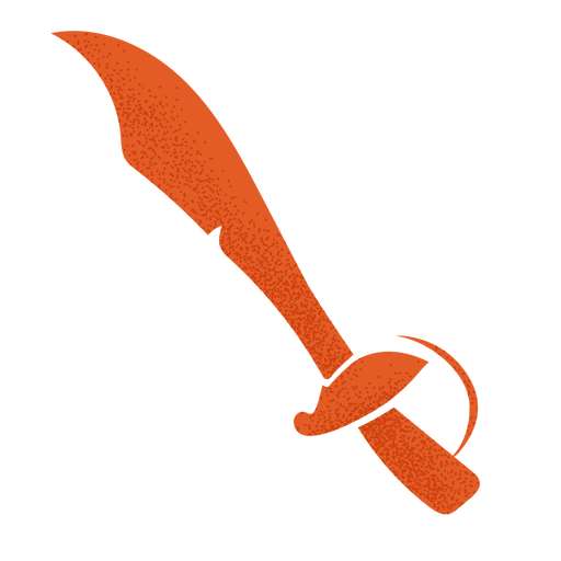 Pirate cutlass stencil PNG Design