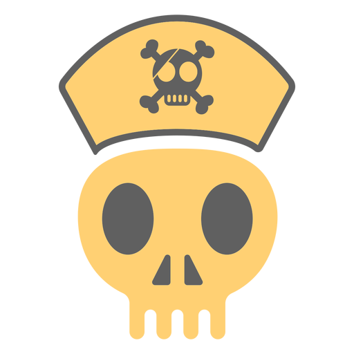 Ilustração da calota craniana de pirata