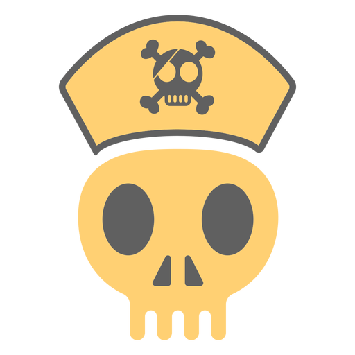 Ilustração da calota craniana de pirata Desenho PNG