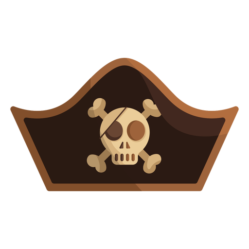 Ícone de boné de capitão com caveira de pirata