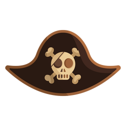 Ilustración de gorra de capitán de calavera pirata Diseño PNG