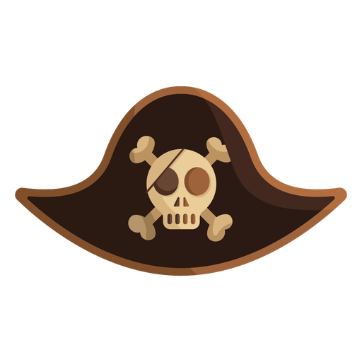 Ilustração de boné de capitão com caveira de pirata